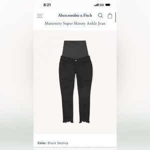 Abercrombie maternity black jeans